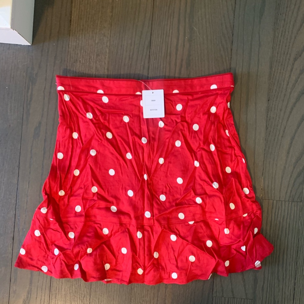 UO no-tie Polkadot Wrap Skirt NWT size M